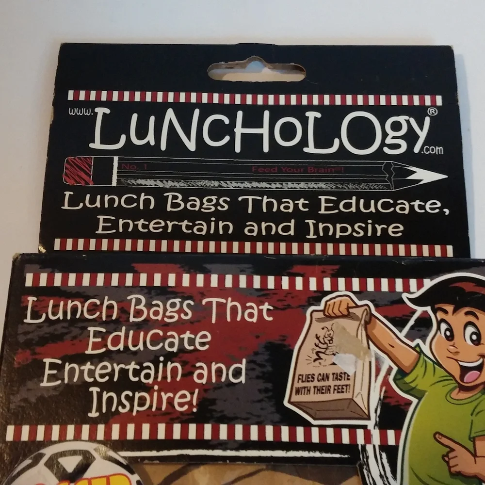 Lunchology Soccer Trivia Paper Lunch Bags Interesting Graphics Collectible